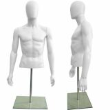 3 Molded Man's Shirt Torso Form Fits S-L Hanging Male Mannequin White Frosted 
