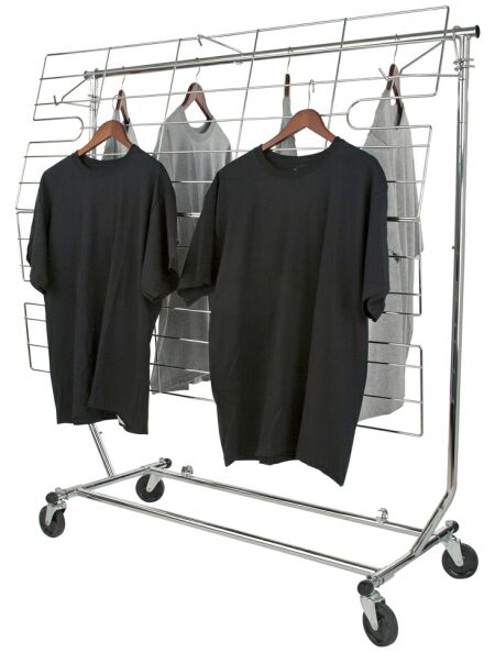 Display Shelf-Screen for Collapsible Clothing Rack